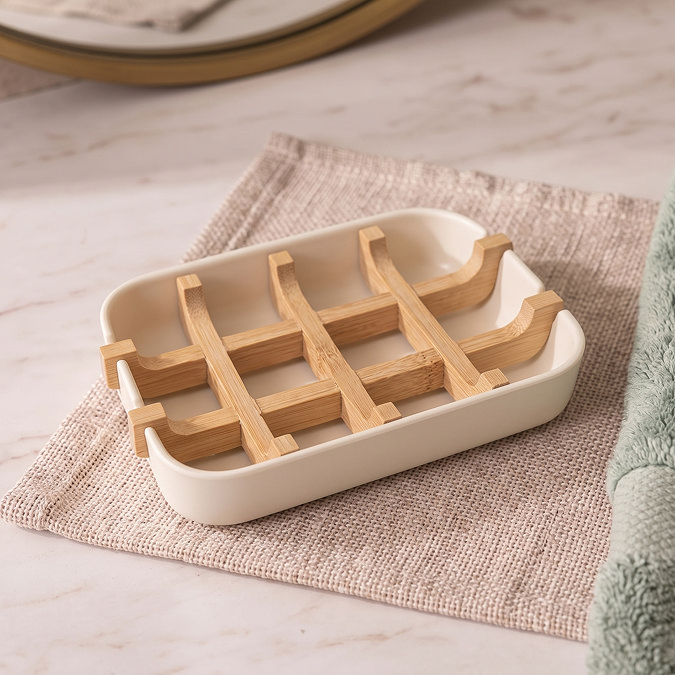 EcoDelux Bamboo Soap Dish - White