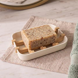 EcoDelux Bamboo Soap Dish - White