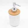 EcoDelux Bamboo Round Soap Dispenser - White