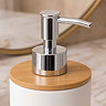 EcoDelux Bamboo Round Soap Dispenser - White
