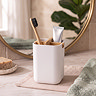 EcoDelux Bamboo Square Toothbrush Holder - White