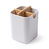 EcoDelux Bamboo Square Toothbrush Holder - White
