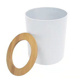 EcoDelux Bamboo Waste Bin White	 Large Image