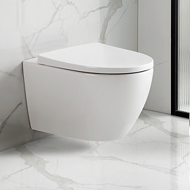 EcoDelux Gloss White Tornado Flush Wall Hung Pan & Soft Close Seat