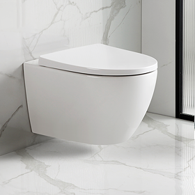 EcoDelux Gloss White Tornado Flush Wall Hung Pan & Soft Close Seat