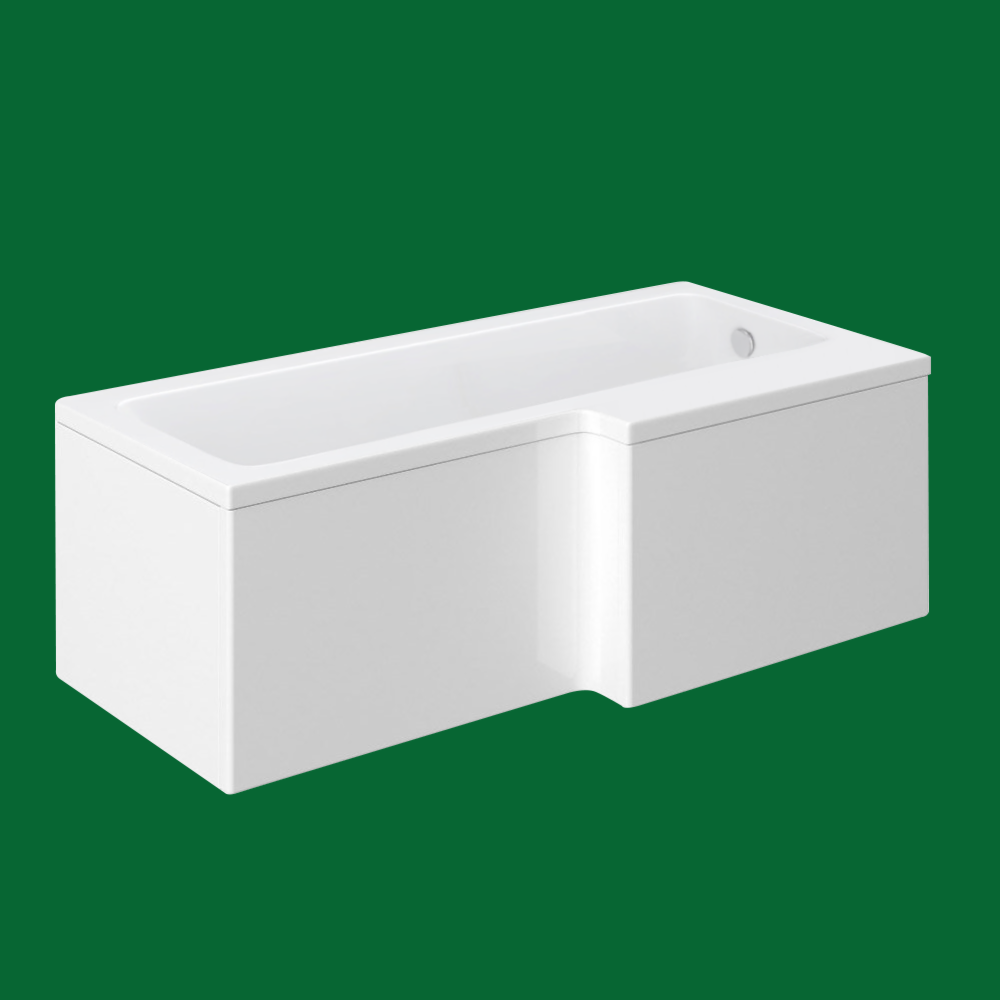 EcoDelux L Shape Shower Bath End Panel Victorian Plumbing UK