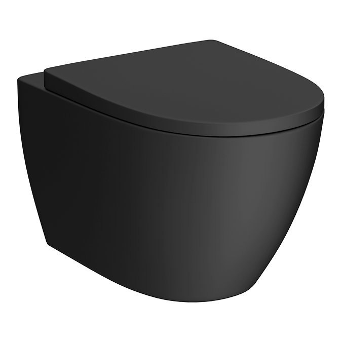 EcoDelux Matt Black Tornado Flush Wall Hung Pan & Soft Close Seat