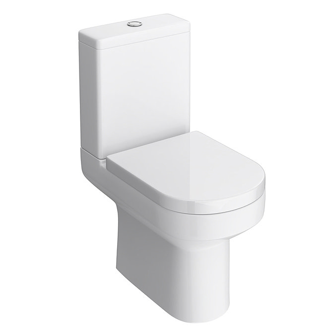 EcoDelux Metro Water Saving Close Coupled Toilet + Soft Close Seat  In Bathroom Large Image