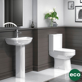 EcoDelux Metro Water Saving Modern Bathroom Suite + Basin Tap
