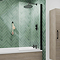 EcoDelux Premiercast Shower Bath - 1700 x 750mm with Matt Black Bath Screen