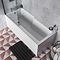 EcoDelux Premiercast Shower Bath - 1700 x 750 with Matt Black Bath Screen