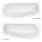 EcoDelux Space Saver 1600 x 700/500 Curved Bath with Front Panel