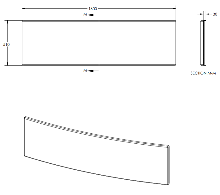 EcoDelux Space Saver 1600 x 700/500 Bath Right Hand