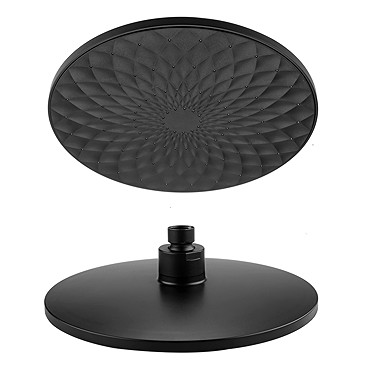 EcoDelux Water Saving Round Shower Head Matt Black