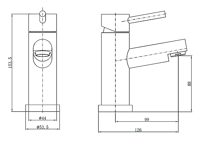 EcoDelux WRAS Approved Round Water Saving Mono Basin Mixer Tap with Waste