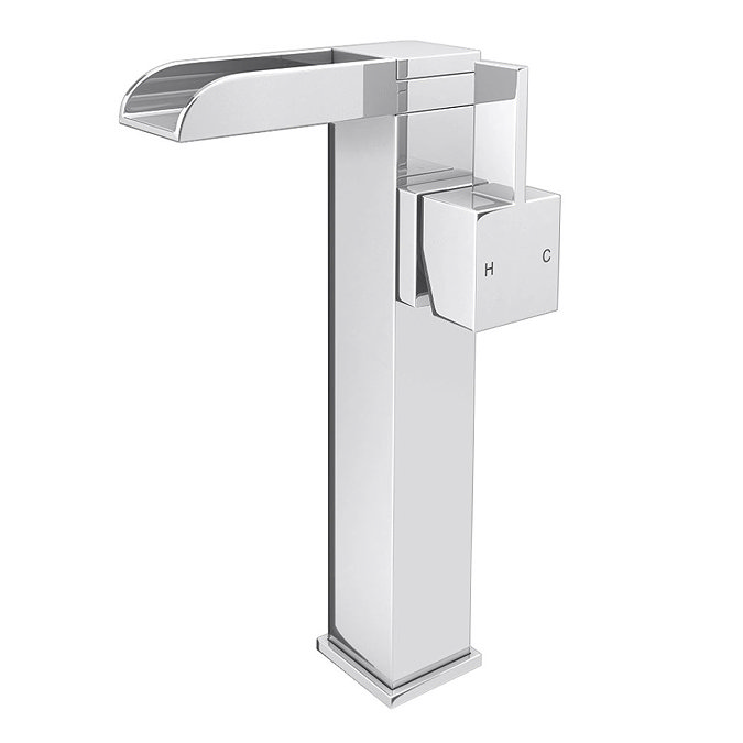 Edge High Rise Waterfall Basin Mixer with Oval Counter Top Basin  Profile Large Image