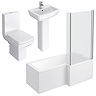 Edge Modern Shower Bath Suite  Standard Large Image