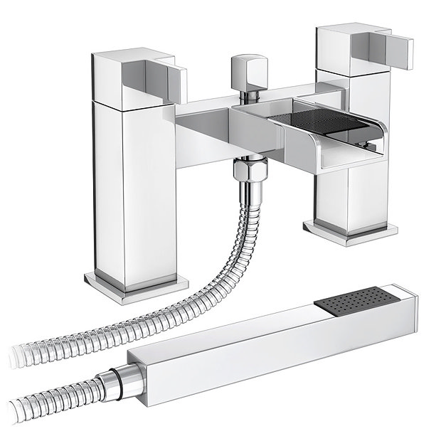 Edge Waterfall Bath Shower Mixer with Shower Kit at Victorian Plumbing UK