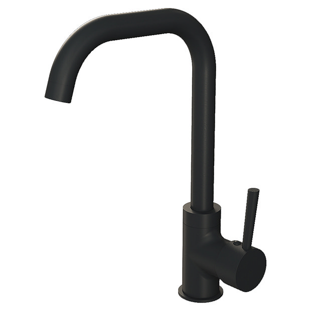 Edmonton Matt Black Single Lever Kitchen Sink Mixer Victorian Plumbing UK