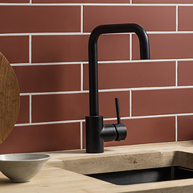 Edmonton Matt Black Single Lever Kitchen Sink Mixer