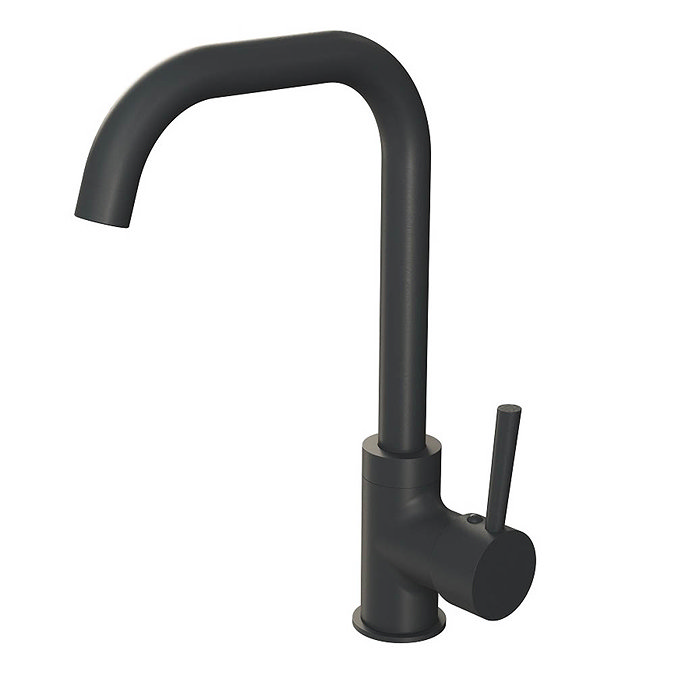 Edmonton Modern Black Kitchen Mixer Tap Large Image