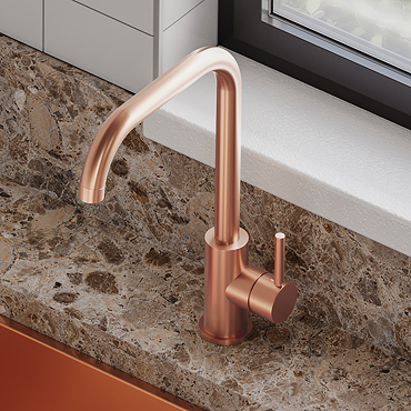 Bower Edmonton Modern Copper Single Lever Kitchen Mixer Tap