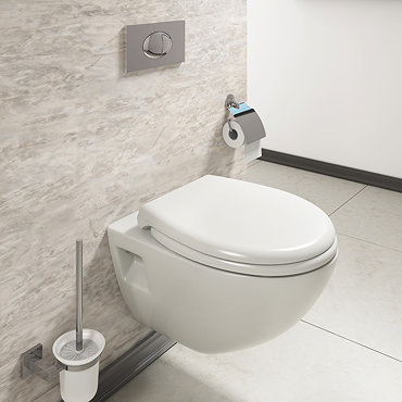 Edmonton Wall Hung Pan with Dual Flush Concealed WC Cistern + Wall Hung Frame  Profile Large Image