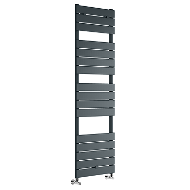 Milan Anthracite 1500 x 500mm Flat Panel Heated Towel Rail - 15 Sections  Feature Large Image