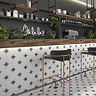 Elba Blue Inverse Patterned Wall & Floor Tiles - 220 x 220mm Large Image