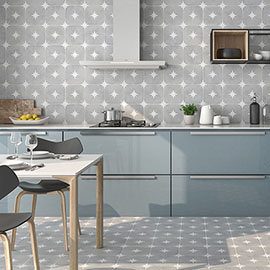 Elba Grey Patterned Wall & Floor Tiles - 220 x 220mm Medium Image