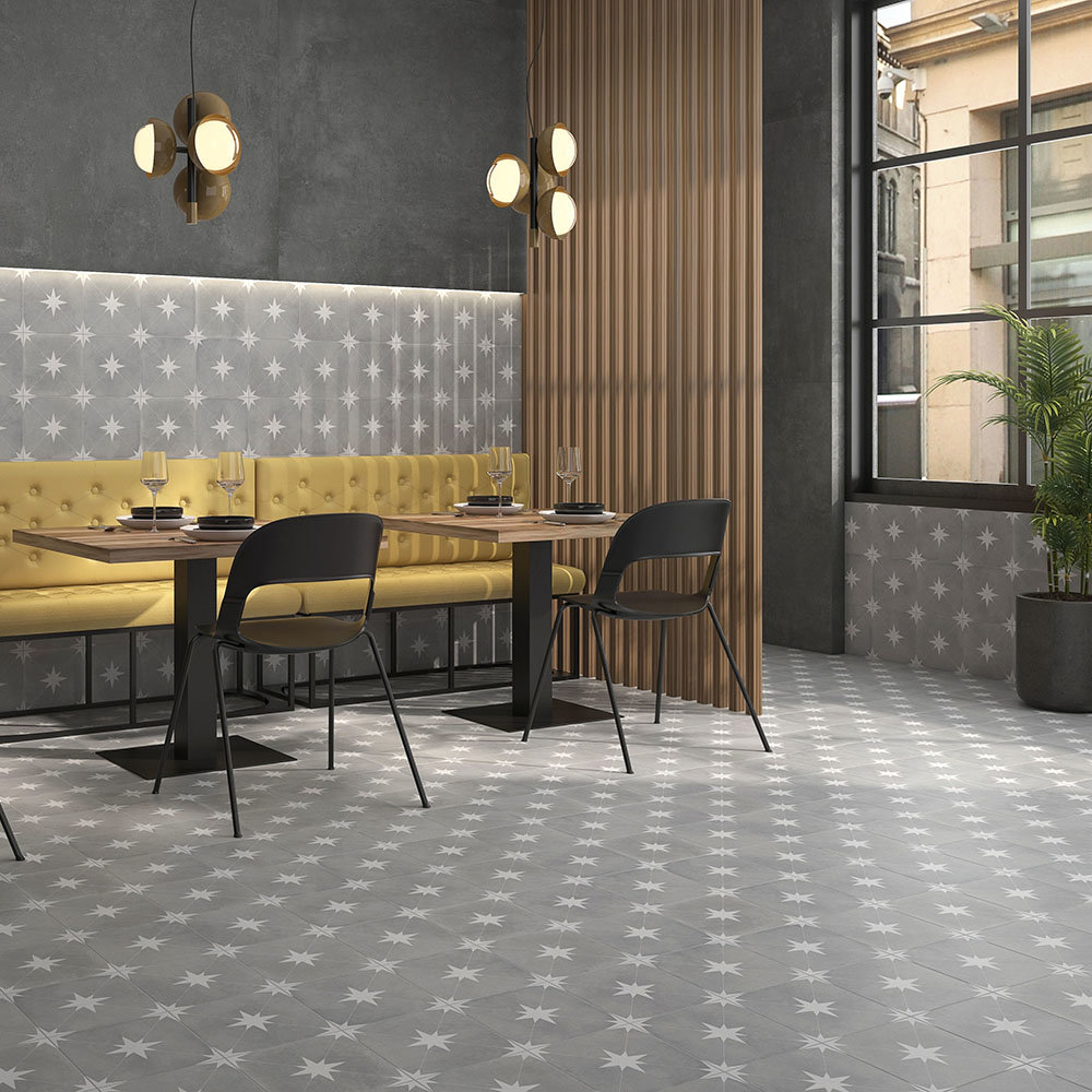 Elba Grey Patterned Wall Floor Tiles 223 X 223mm Victorian Plumbing Elba Grey Patterned Wall Floor Tiles 223 X 223mm Victorian Plumbing