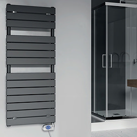 Anthracite electric towel rail