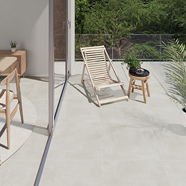 Element Chalk White Concrete Effect Wall and Floor Tiles - 600 x 600mm