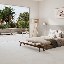 Element Large Format Chalk White Concrete Effect Wall and Floor Tiles - 600 x 1200mm