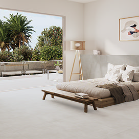 Element Large Format Chalk White Concrete Effect Wall and Floor Tiles - 600 x 1200mm