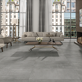 Element Large Format Stone Grey Concrete Effect Wall and Floor Tiles - 600 x 1200mm