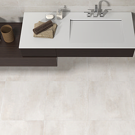 Elementa White Oxide Metal Effect Wall & Floor Tiles - 600 x 600mm