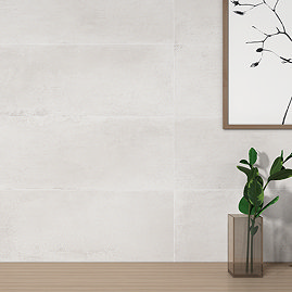 Elementa White Oxide Metal Effect Wall Tiles - 300 x 900mm