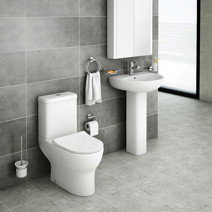 Elite Rimless 4-Piece Modern Bathroom Suite Large Image