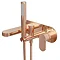 Elite Rose Gold Wall Mounted Bath Shower Mixer Tap + Shower Kit Large Image