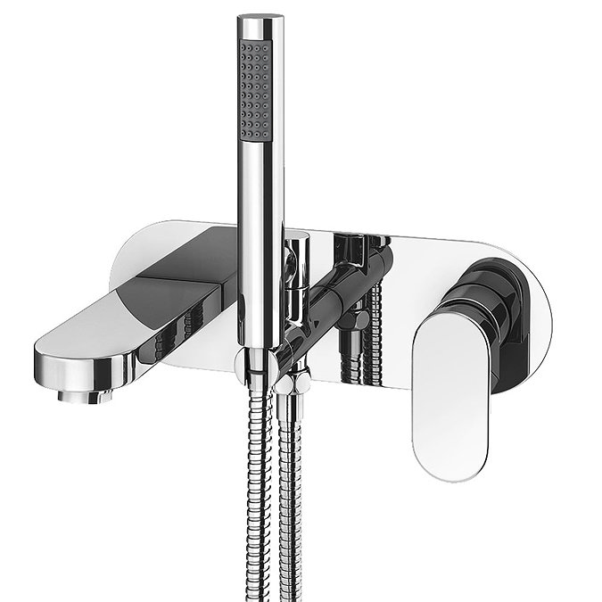 Elite Wall Mounted Bath Shower Mixer Tap + Shower Kit Large Image