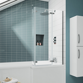 Ella 1400 Square Hinged Bath Screen