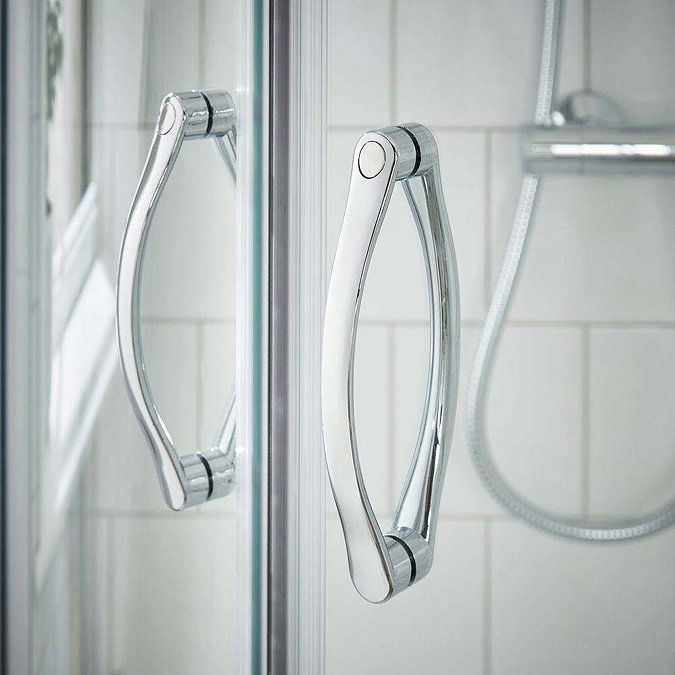 Ella Quadrant Shower Enclosure with Pearlstone Tray - 800 x 800mm - ERQ8-NTP105  In Bathroom Large Image