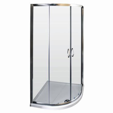 Ella Quadrant Shower Enclosure with Pearlstone Tray - 800 x 800mm - ERQ8-NTP105  Profile Large Image