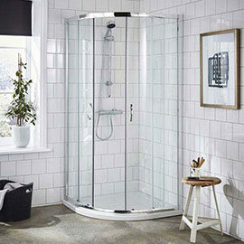 Ella Quadrant Shower Enclosure + Pearlstone Tray (900 x 900mm) Medium Image