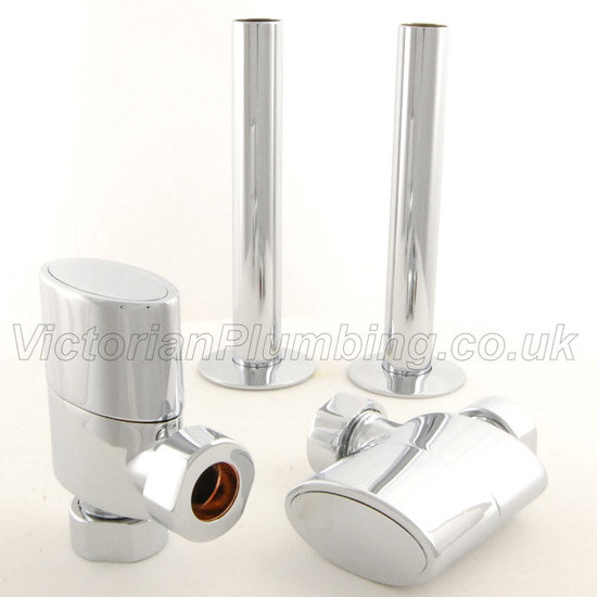 Ellipse Oval Radiator Valve Kit (pair) - Angled Large Image