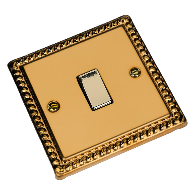 Ellis & Co 1-Gang 10A Rocker Switch Georgian Brass