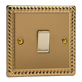 Ellis & Co 1-Gang 10A Rocker Switch Georgian Brass
