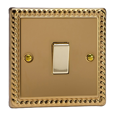 Ellis & Co 1-Gang 10A Rocker Switch Georgian Brass