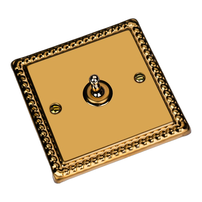 Ellis & Co 1-Gang 10A Toggle Switch Georgian Brass | Victorian Plumbing